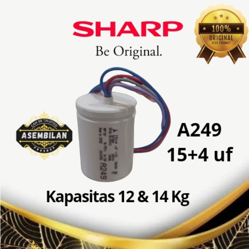 kapasitor mesin cuci sharp 2 tabung 12&14 kilo original 100% A249 EPCOS