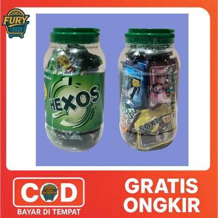 (TOPLES/BOX ) Hexos Mint Permen Pelega Tenggorokan isi 25/50