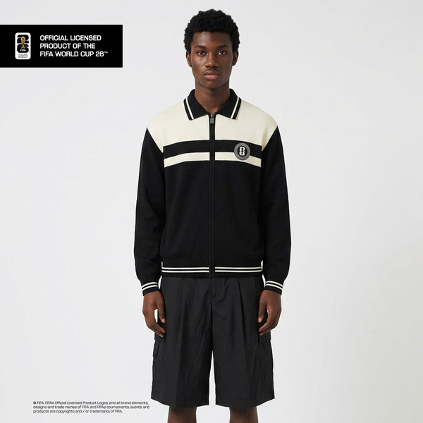 LARUSSO FIFA Collection - Jaket Rajut Pria Premium Official Fifa World Cup 2026 - Black & Cream