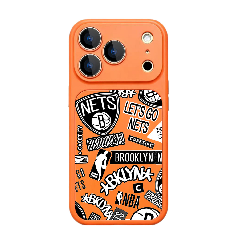 Tao's Casing AESTHETIC BROOKLYN NETS BASKETBALL STICKER COLLAGE SOFT SILICONE MATTE PHONE CASE FOR I