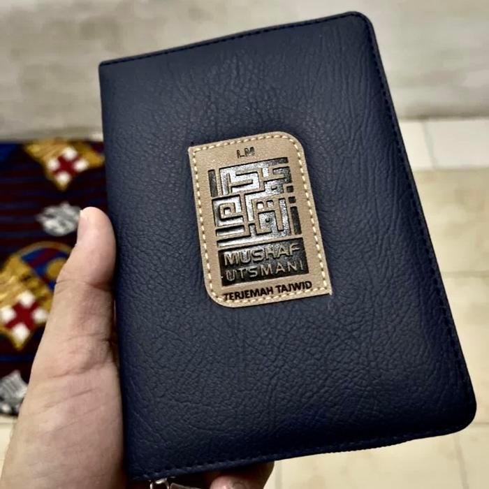 alquran a6 resleting utsmani tajwid terjemahan tanpa latin kecil mini - Hitam