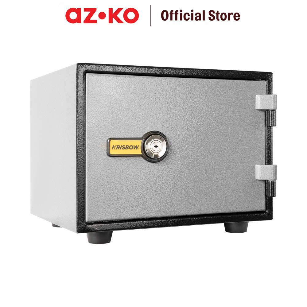 AZKO Krisbow 42x35x30 cm Brankas Tahan Api Yb300ak - Hitam/Abu-Abu Fire Safe Safety Box