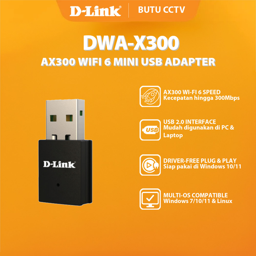 D-LINK DWA-X300 AX300 WIFI 6 MINI WIRELESS USB ADAPTER