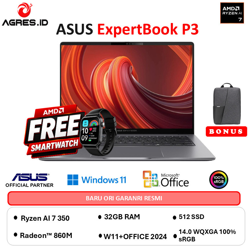 ASUS EXPERTBOOK PM3406CKA AMD RYZEN AI 7 350 - RAM 32GB 1TB W11+OHS+M365B 14.0WQXGA -NZ7310WS