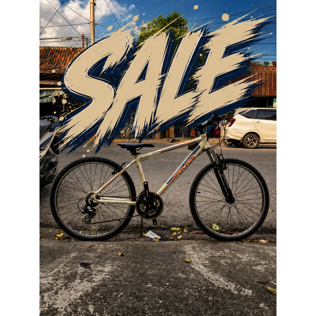 Sale Stock - Sepeda MTB 26 Police 911 New Old Stock Frame Alloy Ringan - 3 x 7 Speed Original - Bara