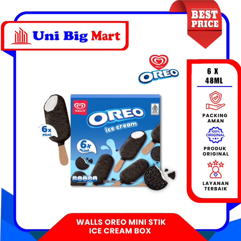 WALLS OREO MINI STIK ICE CREAM BOX ~ 6X48ml ES KRIM ~ 12PX 28gr ICE CREAM BOX