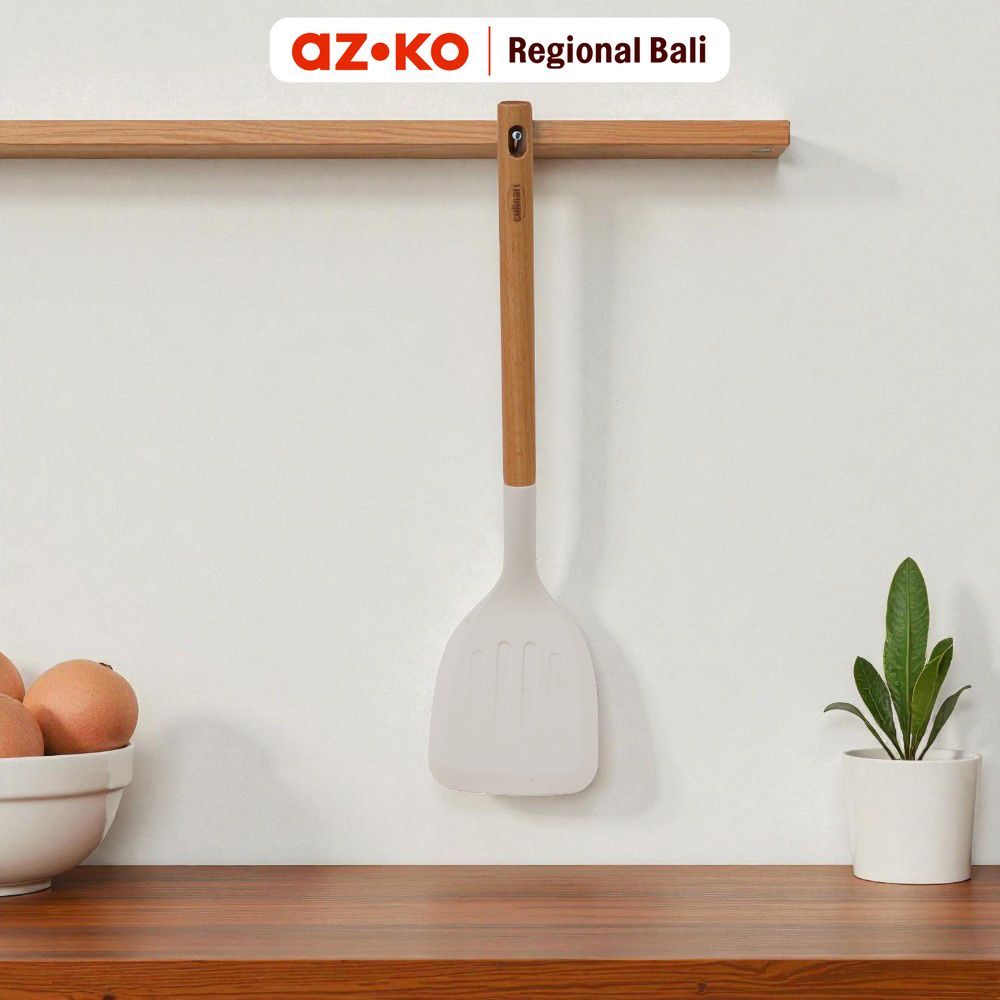 AZKO Culinart Spatula Turner SolID Silikon - Putih Alat Masak Cookware Sutil Sudip Sodet