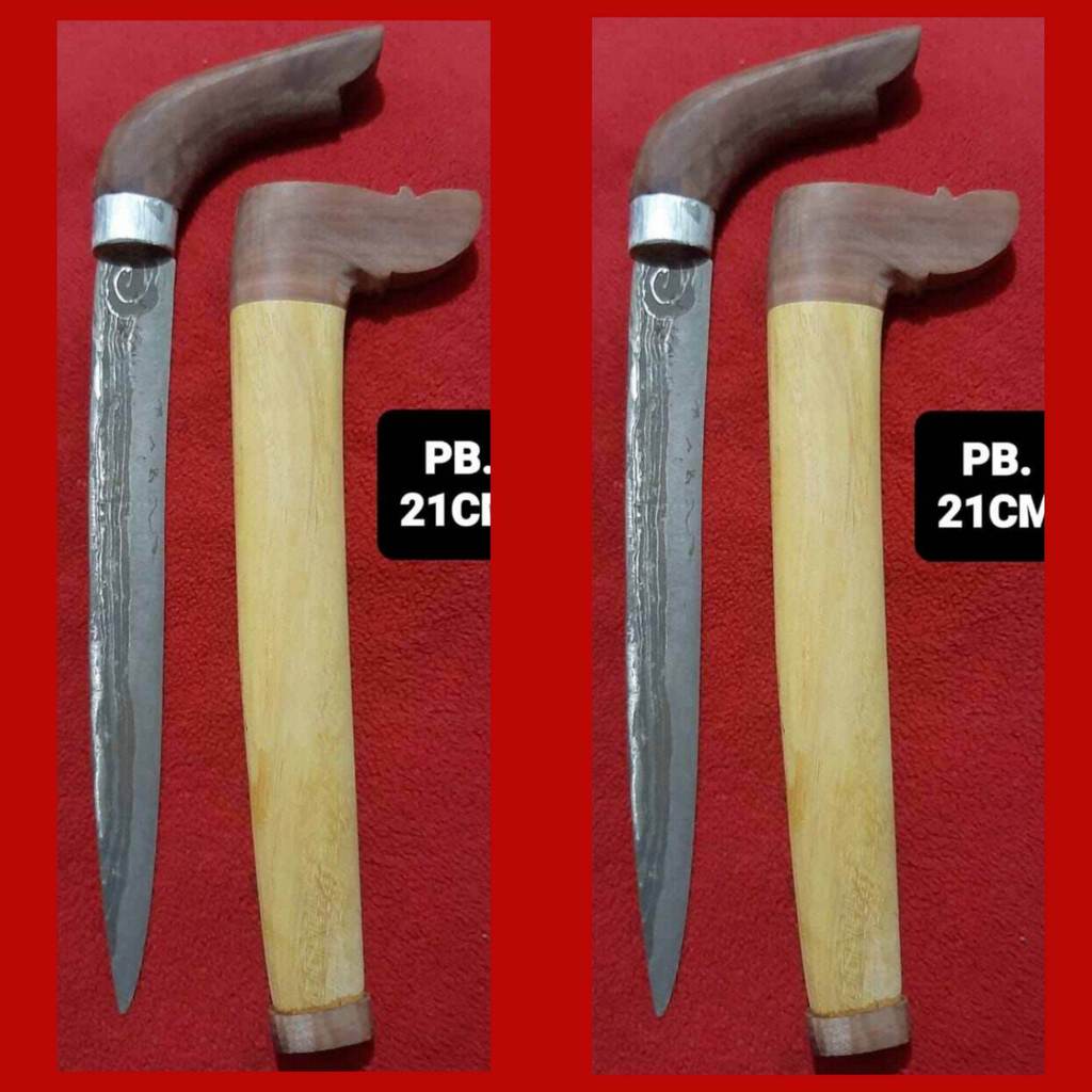 Pisau badik Luwu  warna kayu tua