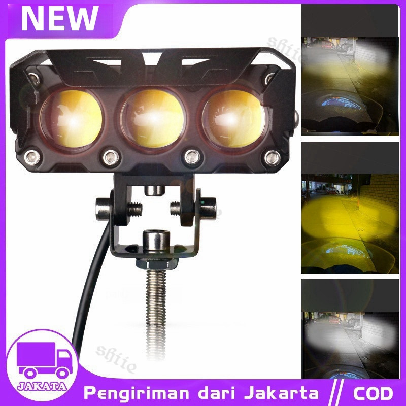 Lampu Tembak Laser Foglamp With Fan SQL 3 Mata SQl 3 Mata Q5 Superbright Hi Low Waterproff UNIVERSAL