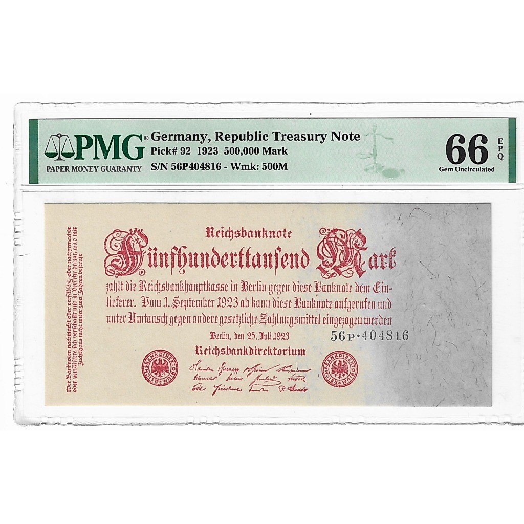 Uang Kuno 500.000 Mark Jerman 1923 PMG