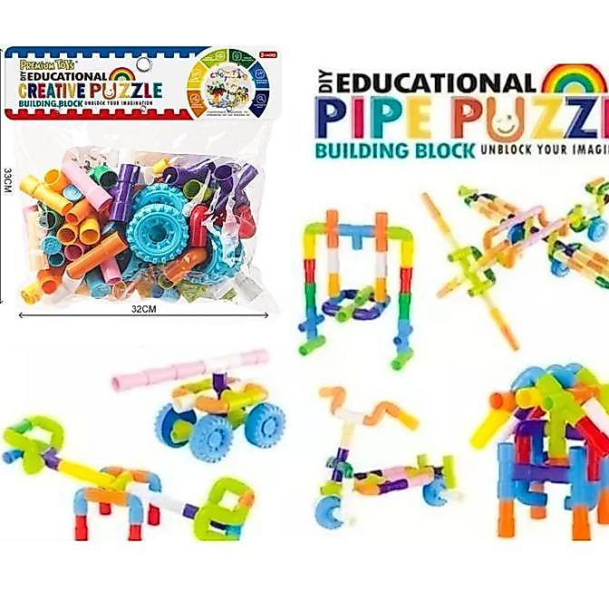 Mainan Edukasi Anak Blok Pipa Education Toys Block Pipa Shape Bentuk Brick