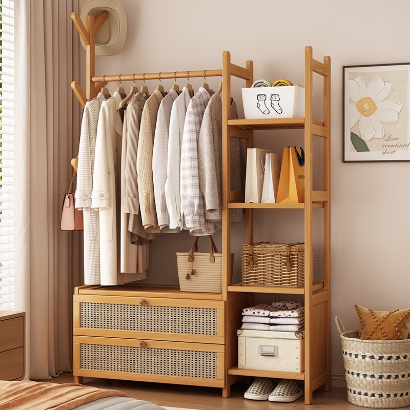 Rak Gantungan Baju Lemari Baju Kayu Lemari Baju Gantung  Lemari Pakaian Multifungsi Bayi Estetik