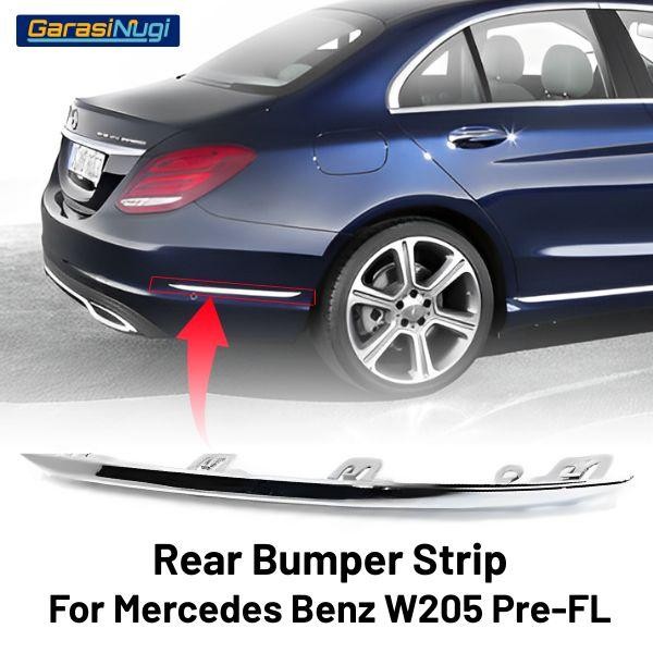 Rear Bumper Strip Mercy W205 Pre-FL List Chrome Samping Belakang C200