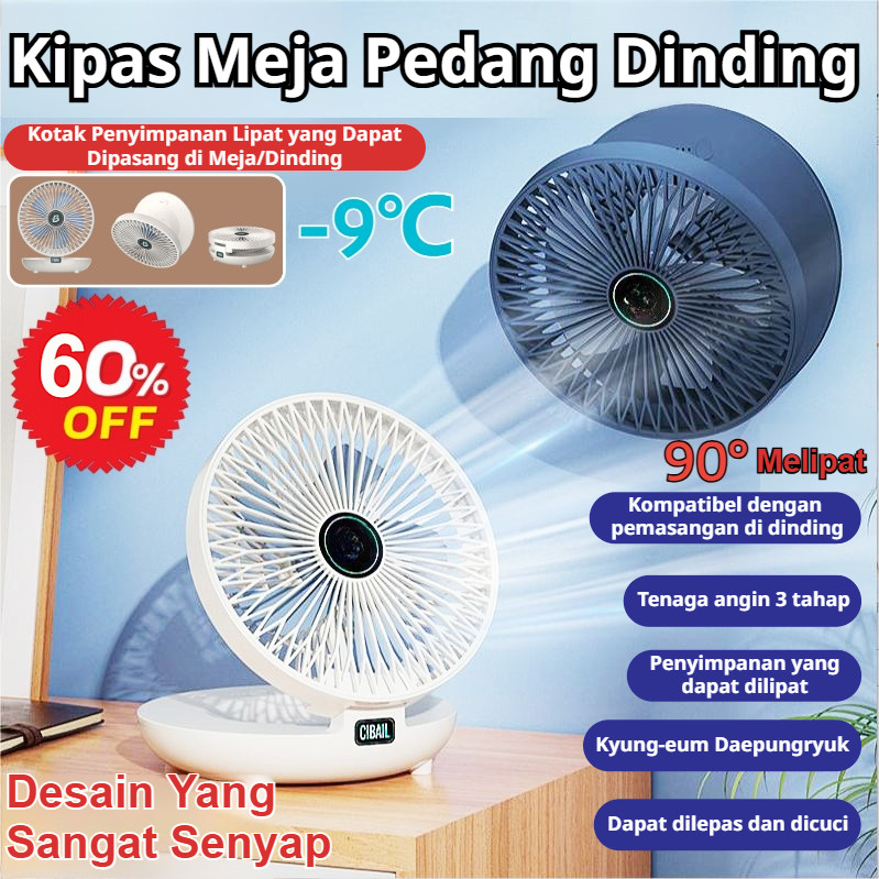 ️Tiga Tingkat Yang Dapat Disesuaikan & Sangat Senyap️Kipas Sirkulasi Konveksi Lipat Desktop /Kipas L