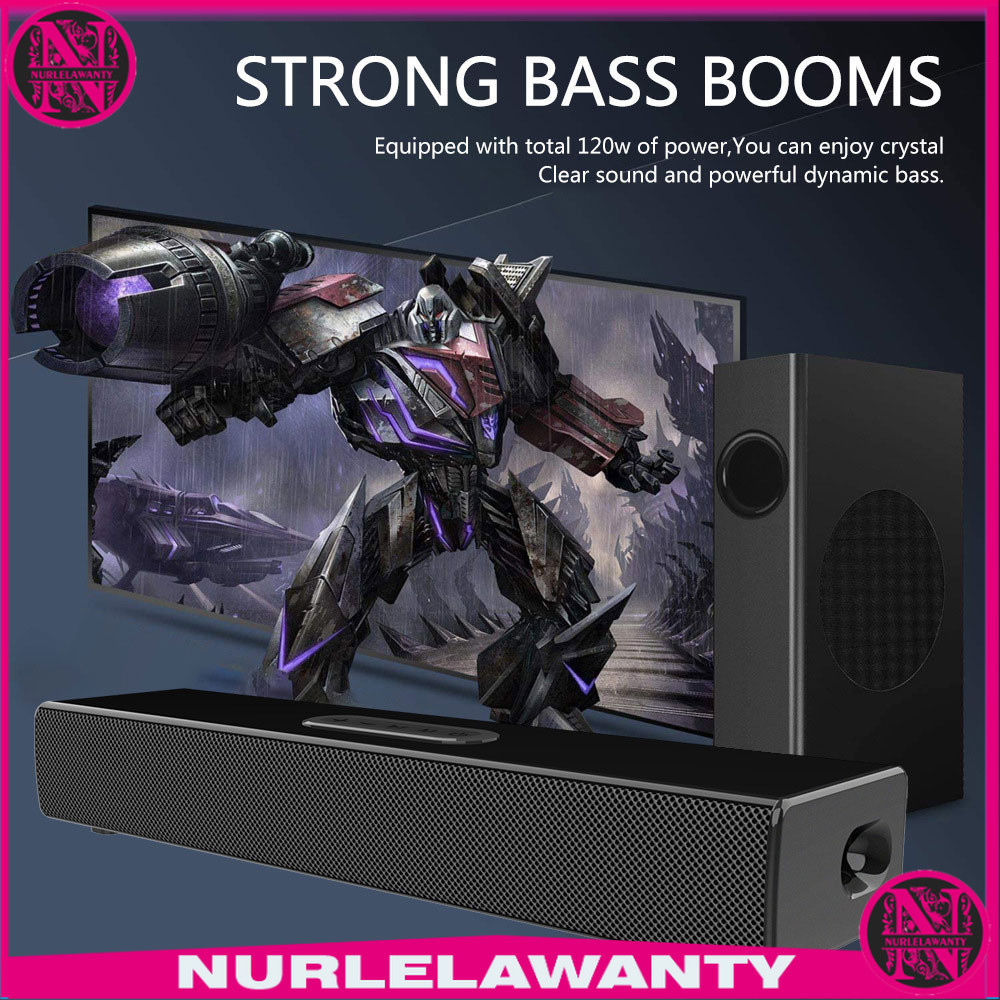 - KLW Soundbar Bluetooth Active Speaker Stereo Bass Subwoofer 80W - S22 -