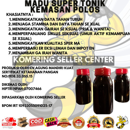 

Best Promo TERLARIS madu tonik merah polosan isi 60ml sudah BPOM RESMI TONIK POLOS orii (0) Satu