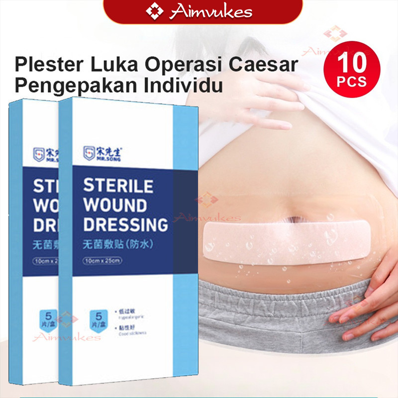10pcs Plester Pasca Operasi Caesar Anti Air Perban Luka Sc Anti Air Waterproof Transparan