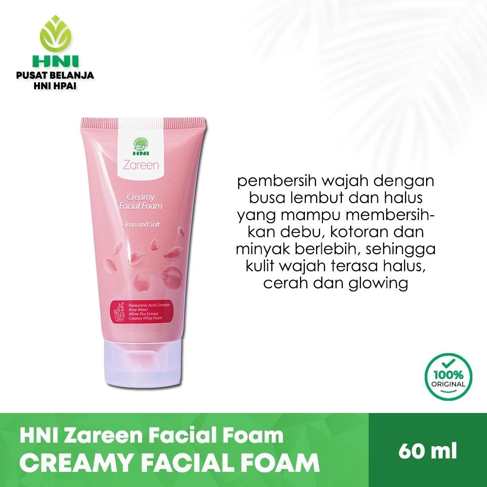 HNI Zareen Creamy Facial Foam HNI HPAI 60 ml Sabun Cuci Muka Clean and Soft