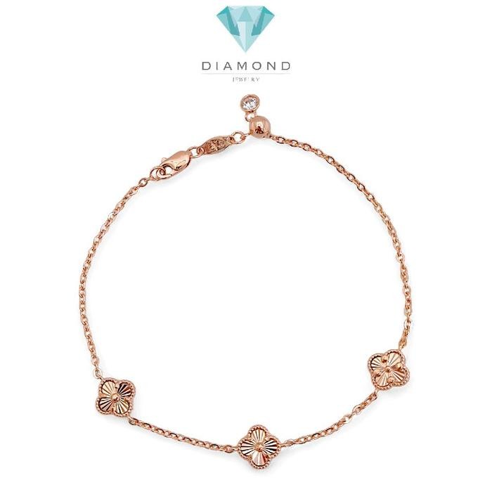 Mini Clover Gold Bracelet 750K / Gelang Emas Clover Kecil 750K / Diamond Jewelry 442GMS329LS