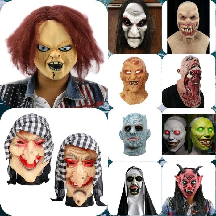 "TNKSYU" - SALE topeng nenek sihir topeng seram topeng Halloween Latex - -, -