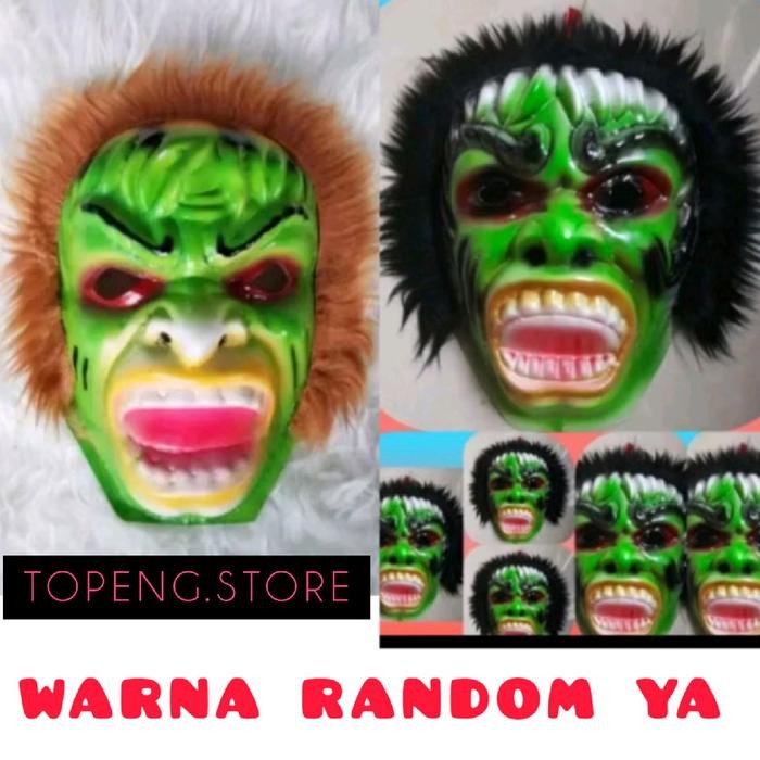 "TNKSYU" - Topeng Buto Ijo Seram Remaja Spon Halloween Anak - Custom Anonymous/Vendeta - Plastik - b