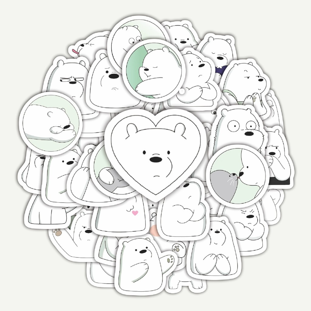 

Sticker Pack Funny Character We Bare Bear The Ice Bear Only | Sticker TUMBLR | Stiker LAPTOP KOPER HELM