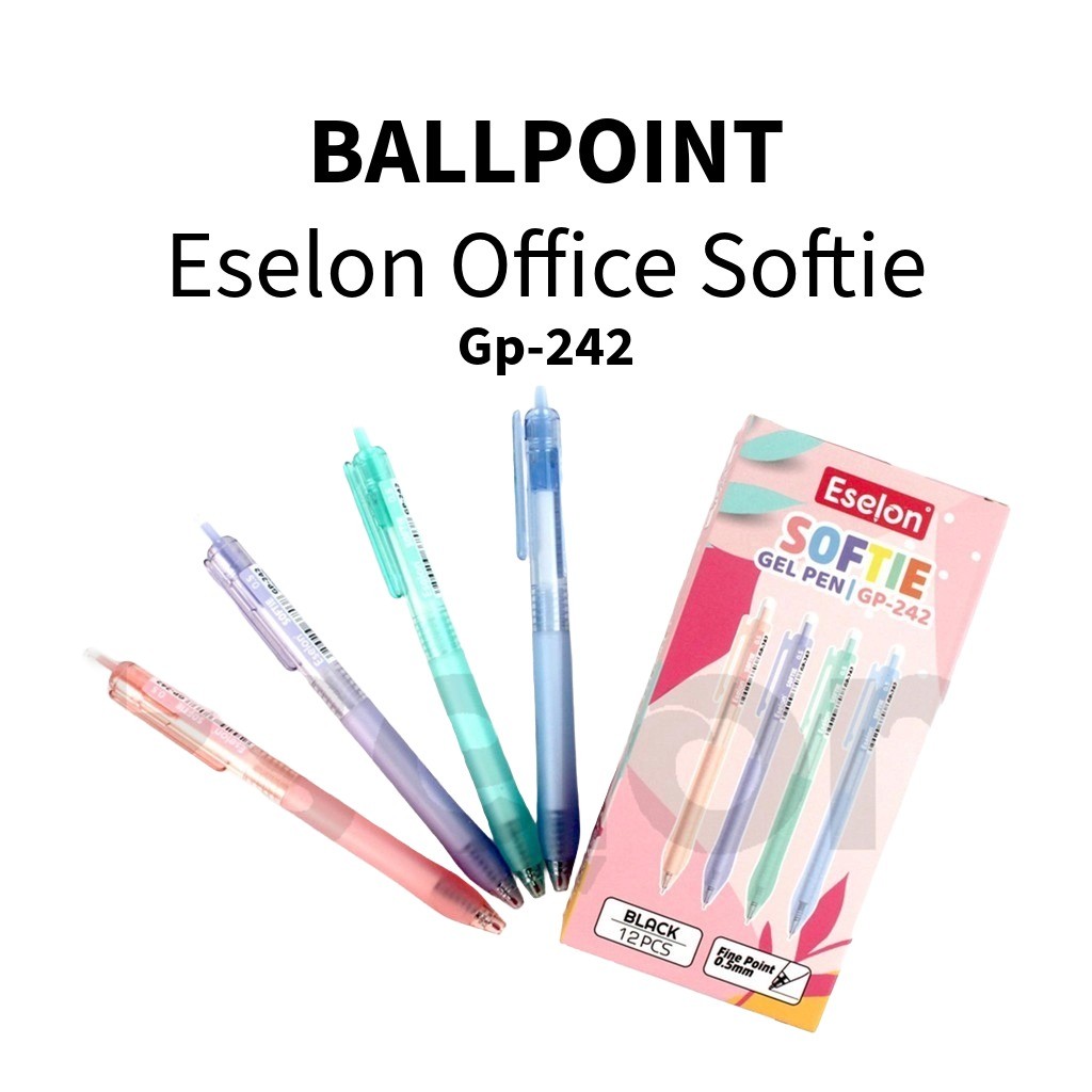 

❤️️12pcs Pulpen Gel Eselon SOFTIE GP-242 / 1pak Pulpen Gel Cetek Office❤️️