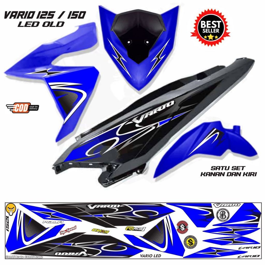 STIKER STRIPING POLET MOTOR VARIO LED 125 2014 2016 MOTIF KEREN