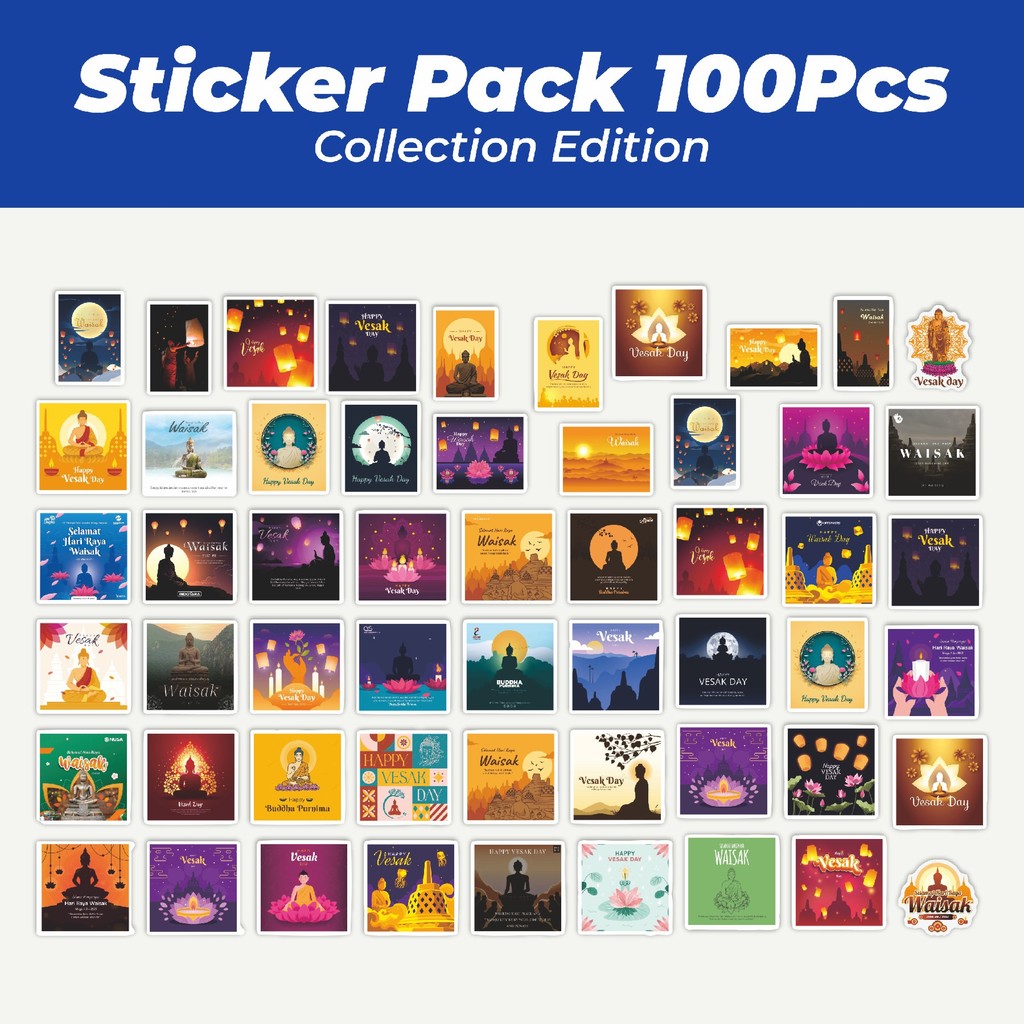 

Hot Stiker Tema Waisak V1 Lucu Anti Air Stikers Berperekat Waterproof Sticker Decal Buat Motor Helm Buku Journal Koper Casing HP Laptop Botol Minum