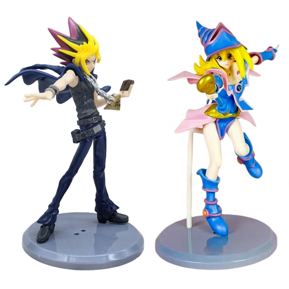 Anime Yu-Gi-OhDuel Links Yami Yugi Yugi Muto Black Magician Girl Mana 21CM PV Action Figures Model A