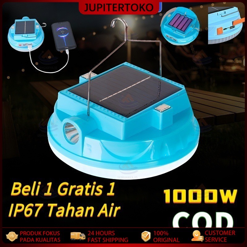 1000W Lampu Emergency Tahan 24 Jam  Tenaga Surya Lampu Emergency IP67 Tahan Air Lampu Tenaga Surya O
