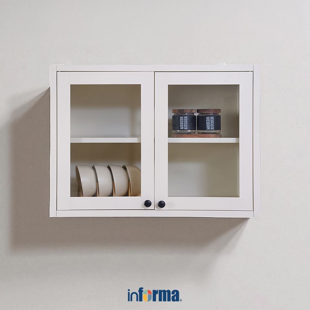 Informa Scott Kabinet Dinding Dapur Dengan 2 Pintu Kaca - Putih Wall Kitchen Cabinet Lemari Penyimpa