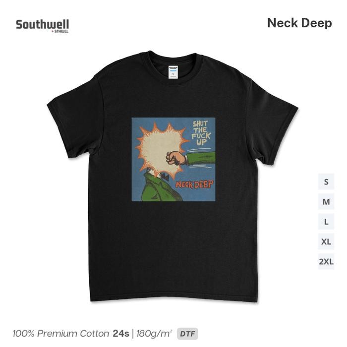 (COD) (T-shirt) Kaos Band Neck Deep STFU - Hitam, S