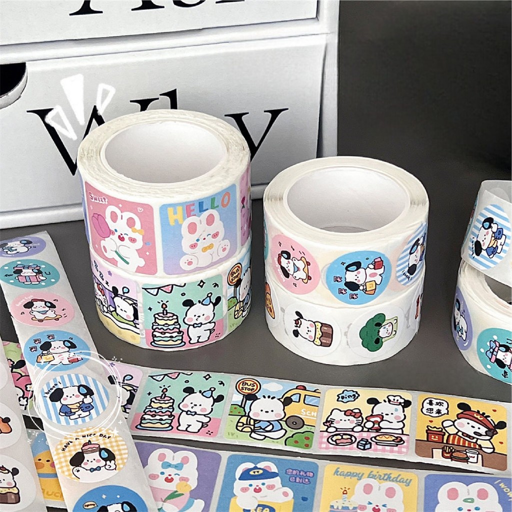 

Sticker Roll Label Isi 300 PCS Stiker Online Shop Lucu Tempel di Box Packaging Cute A-SK027