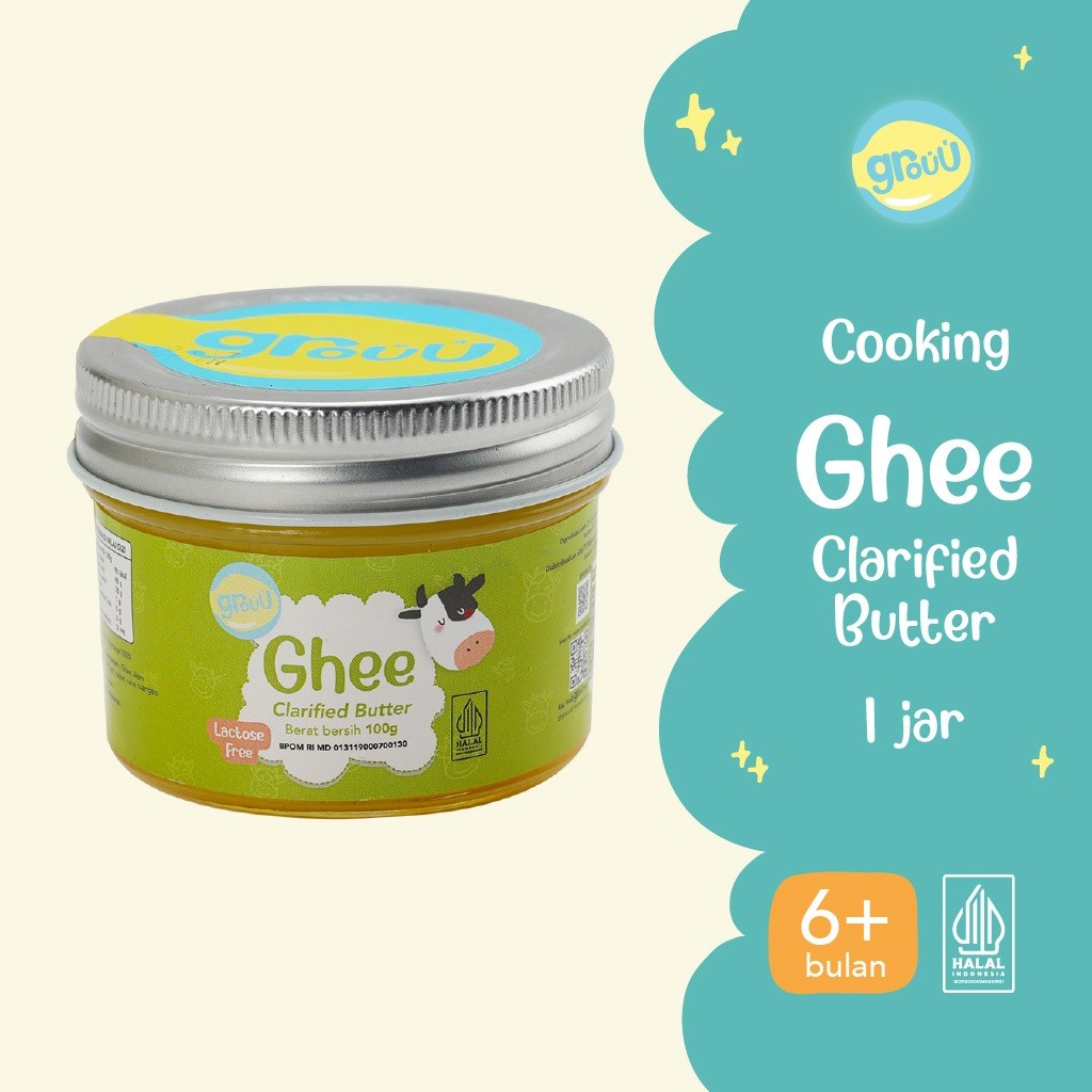 

Grouu - Grassfed Ghee Butter (Mentega rendah laktosa) - BB Booster MPASI - NO MSG