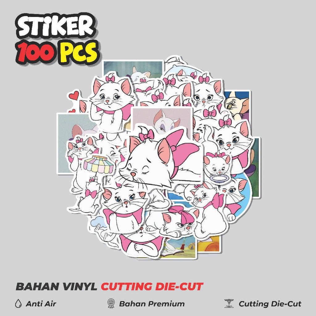 

Terbaru! 50 pcs Stiker Animal Cat Marie [Kucing] Dekorasi Lucu Kreatif untuk Notebook, Skateboard, HP