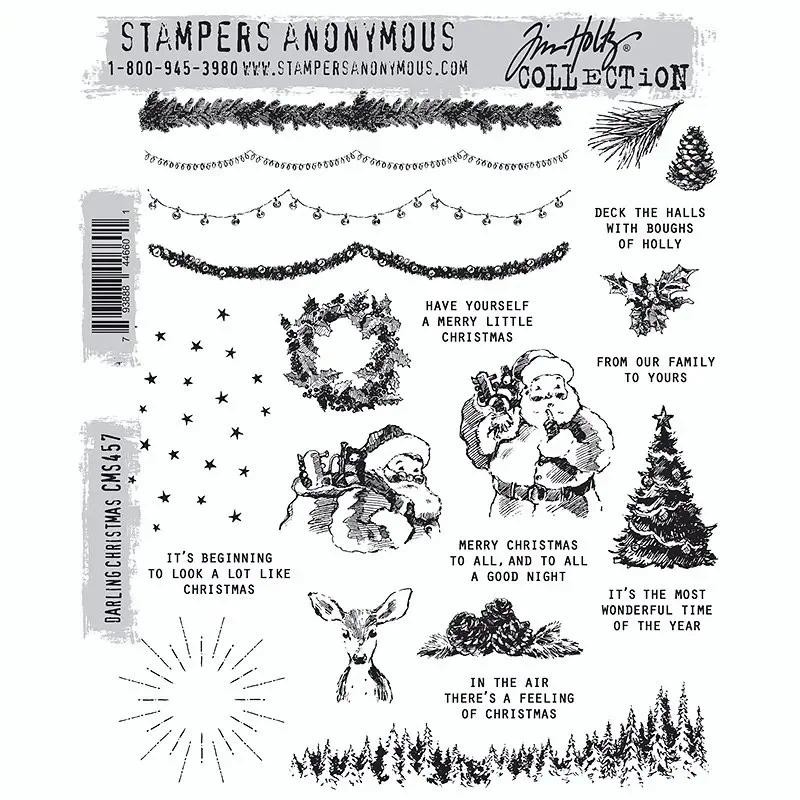 

Tim Holtz Christmas Stamps Scrapbook Diary Decoration Embossing Template DIY Greeting Card Card COLECTiON STAMPERS ANONYMOUS