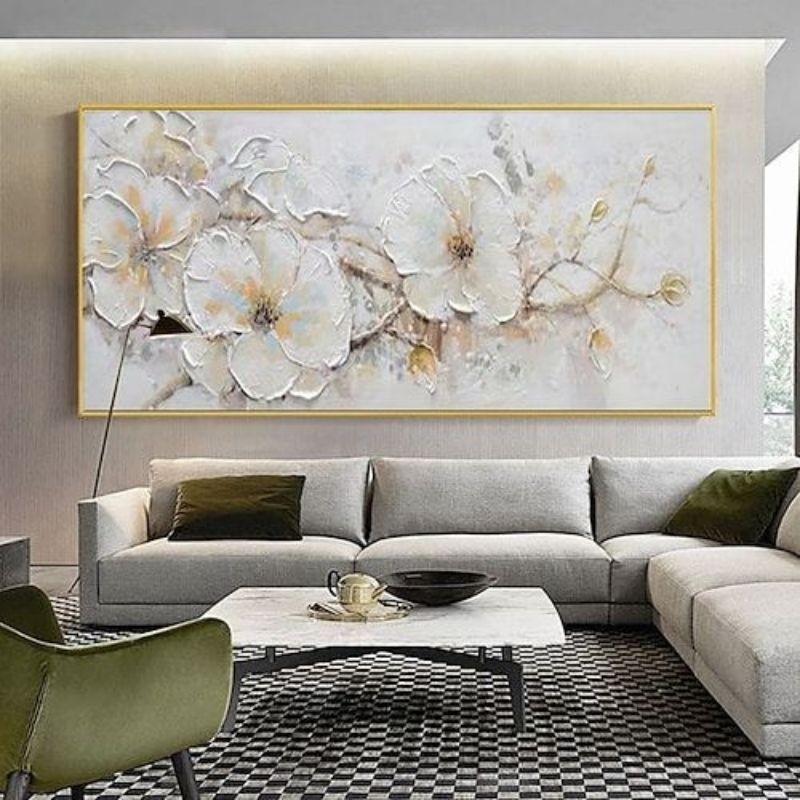 Lukisan dinding Bunga modern art hiasan dinding kamar tidur