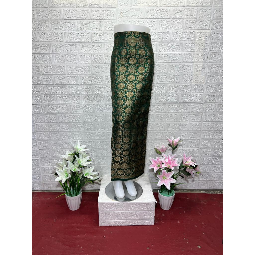 [𝗠𝗲𝗺𝗼𝘇𝗮] Rok Lilit Songket Tenun || Hijau Series || Bawahan Kebaya Lilit Modern || Songket Tenun Sem