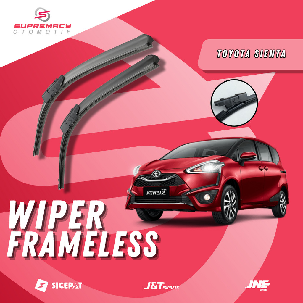 2 PCS Wiper Kaca Depan - Toyota Sienta - Frameless Tanpa Rangka Besi - W101