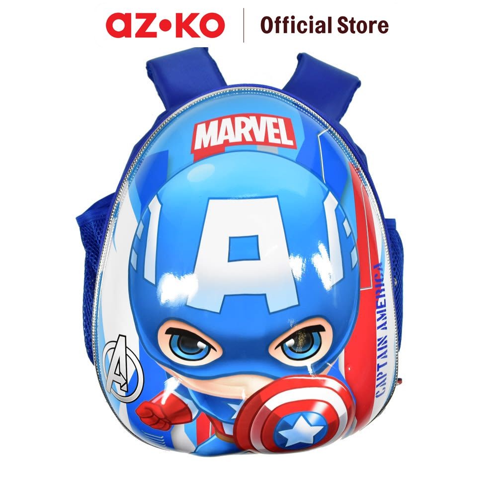 AZKO Marvel Hardshell Captain America Jr Tas Ransel Anak Adult Backpack Tas Punggung Dewasa Ransel G