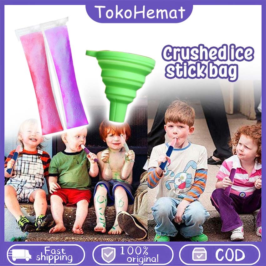 20PCS Plastik Es Lilin Ziplock Dan Corong Kecil Plastik Klip Es Lilin Plastik Es Mambo/Pensil