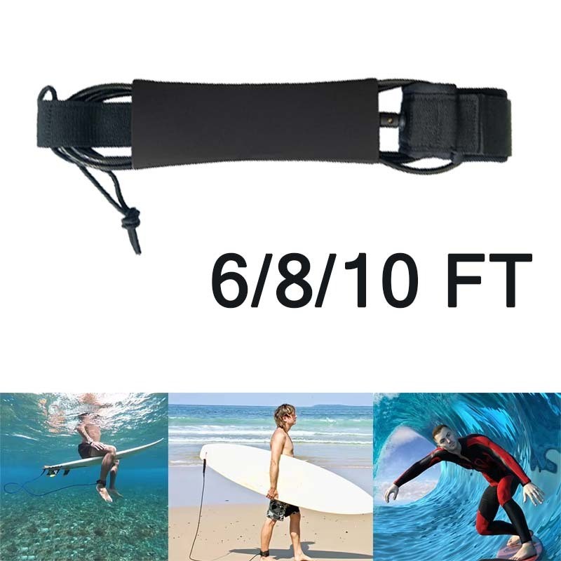 6/8/10ft Surfboard Leash Tali Surfing Surf Leash Smooth Surfing Leg Rope Selancar Untuk Papan Selanc