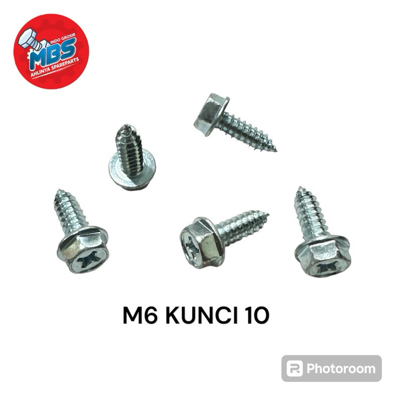 Baut Kasar M6 Kunci 10 Dan Obeng Dobel EXSA Baut SCRW SKRUP