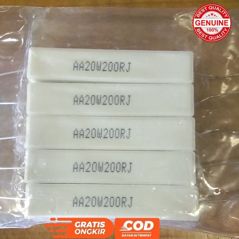 RESISTOR KAPUR 20W 200OHM R KAPUR 200 OHM 20 WATT KUALITAS BAGUS PUTIH BERSIH