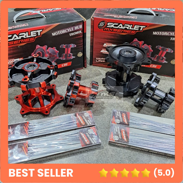 SCARLET TROMOL CRF150 SET TANPA PIRINGAN/DISC 36 HOLE 2 TONE PLUS RUJI BIRU ; GOLD ; MERAH ; HITAM