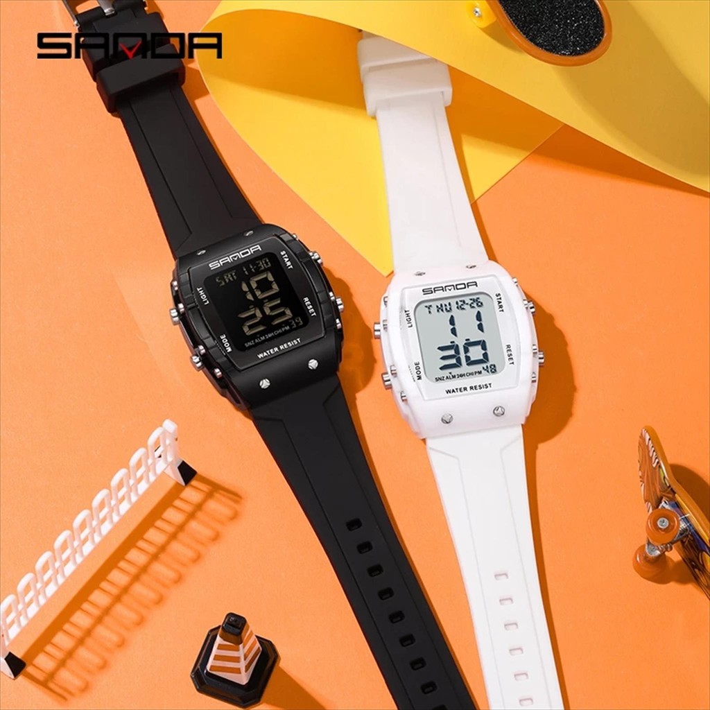 Jam Tangan Pria Digital Sanda 2175 Stylish Rubber Anti Air