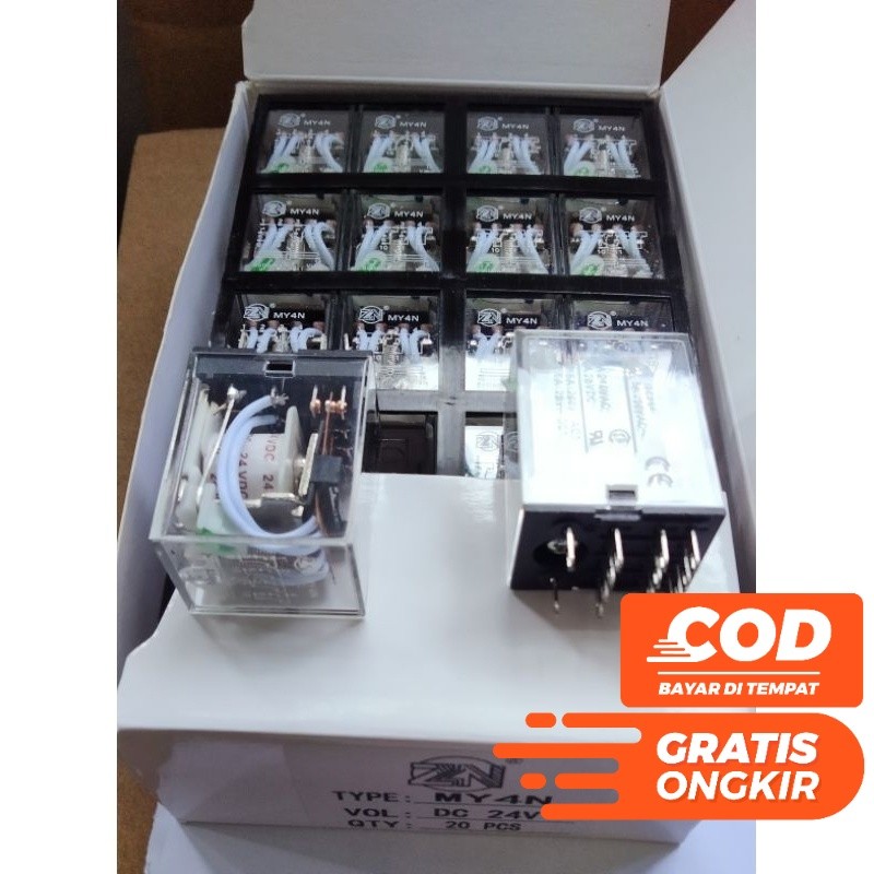 RELAY DC 14P 14 PIN 14 KAKI 24V 24 VOLT MY4N