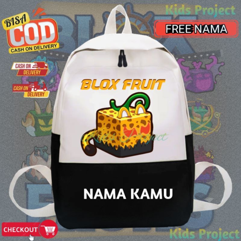 (FREE NAMA) TAS RANSEL ANAK BLOX FRUITS LEOPARD ROBLOX - TAS SEKOLAH ANAK TK DAN SD - BISA COD