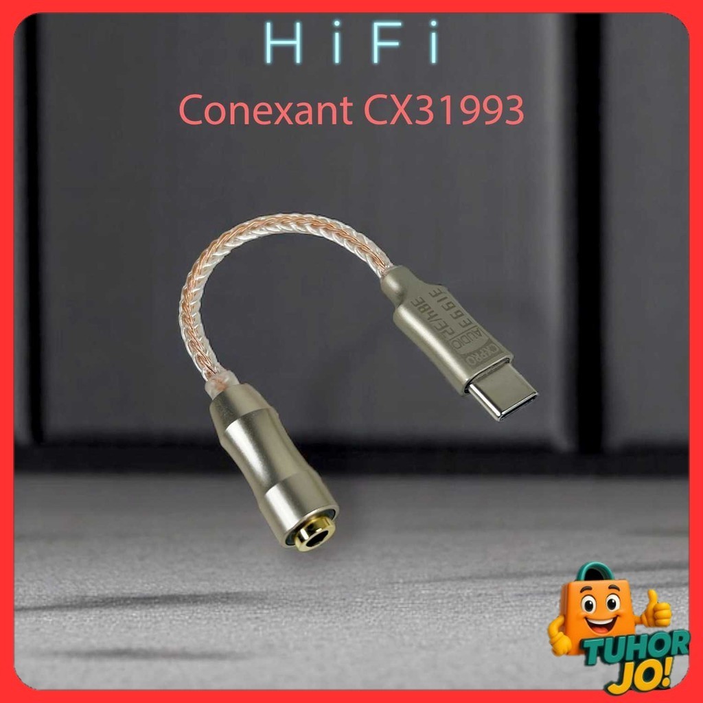 Kabel USB Type C ke 3.5mm Adaptor HiFi DAC Conexant CX31993 Chip - CX-PRO